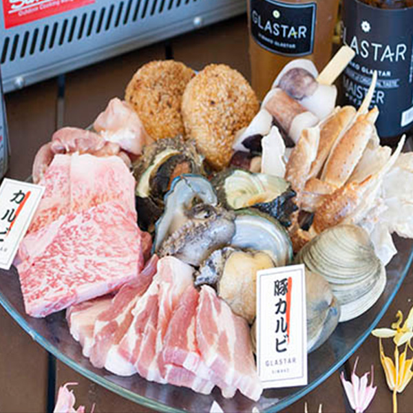 国産肉+活け海鮮BBQセット 5,200円/1人前