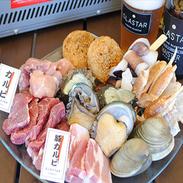外国産肉+活け海鮮BBQセット 3,200円/1人前